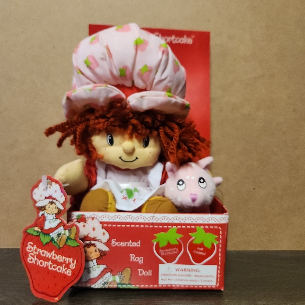 Vintage Strawberry Shortcake Scented Rag Doll & Custard Cat 2002 BNIB NEW W/Tags